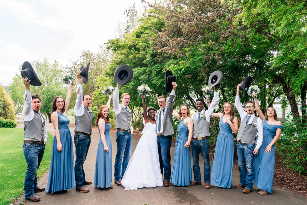 Oregon Wedding Photographer Wedding party celebration portrait