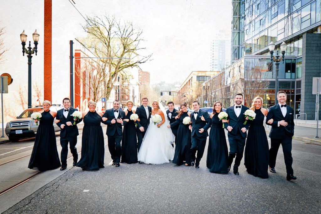 Portland Wedding Party In Street Photo