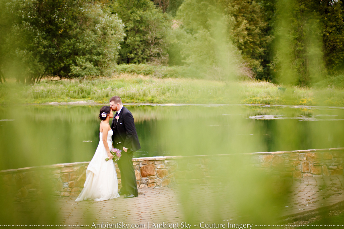 Portland Wedding Photography St. Josef's Winery Bride and Groom by the Lake