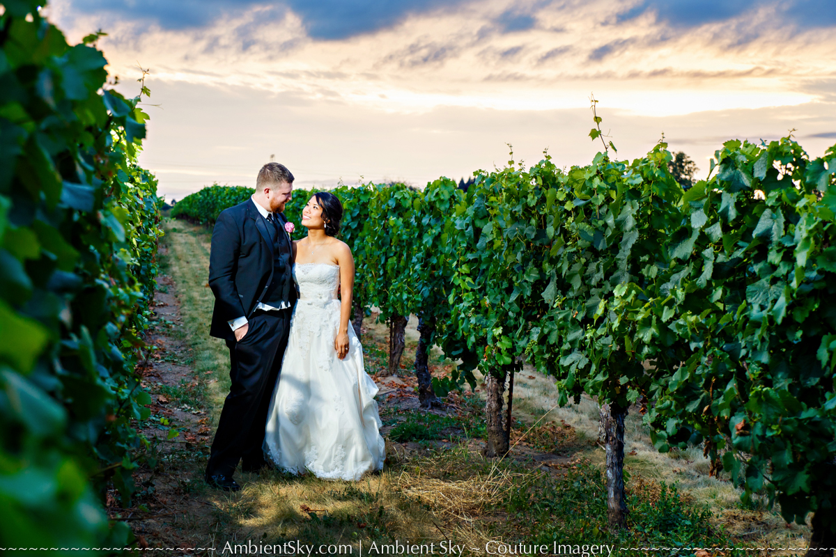 St. Josef's Winery Wedding Photography Sunset vineyard