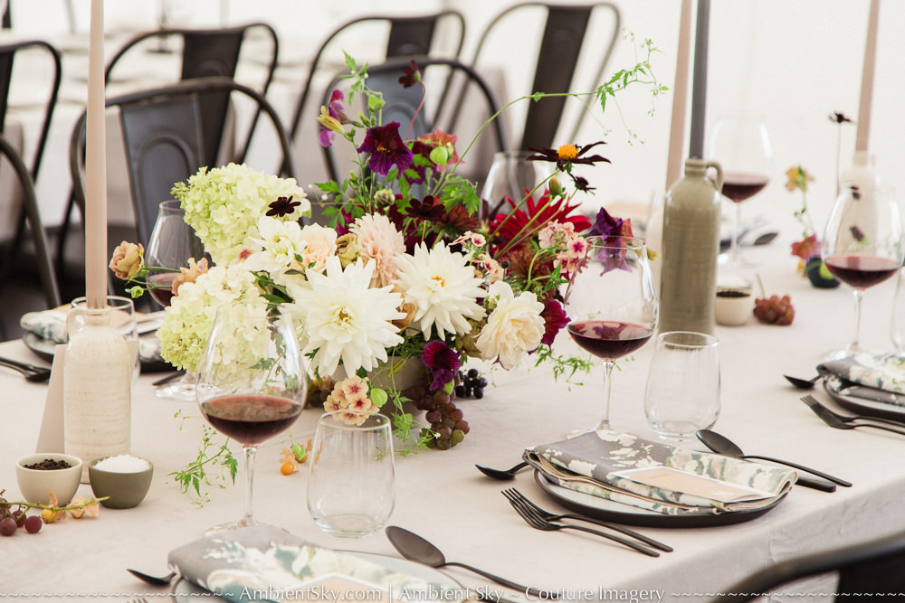 Allison Inn Chefs garden tent floral centerpiece